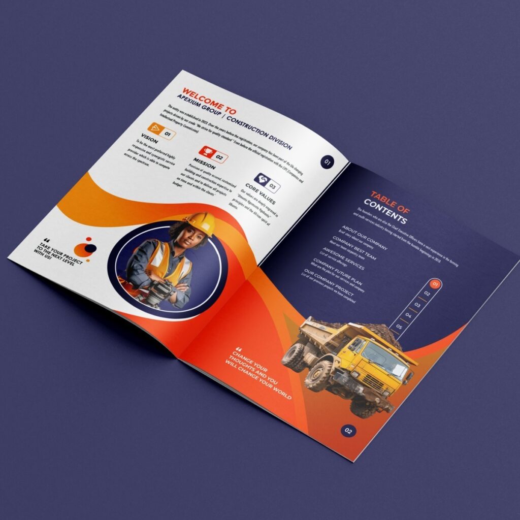 Construction Services Business Profile Design